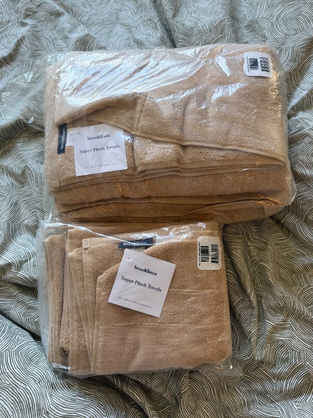 NWT Brooklinen Super-Plush Turkish Cotton Towel Set (2 bath + 2 hand) in Ginger